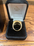 Ring: Sterling Silver, 14kt Gold Eagle over Onyx
