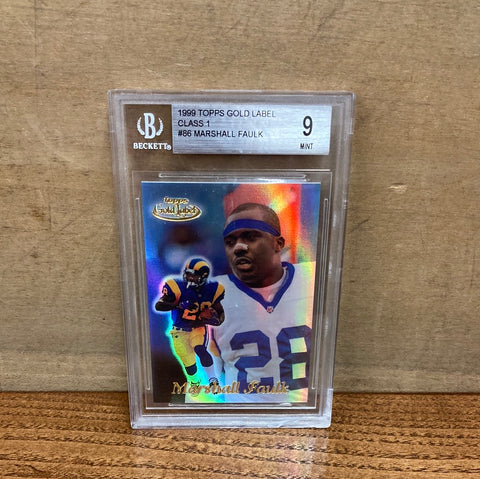 Marshall Faulk(1999) Topps Gold Label #86 Beckett 9.0