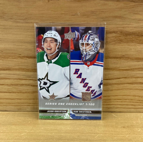 Jason Robertson/Igor Shesterkin(2022/23) Upper Deck S1 #199 Checklist