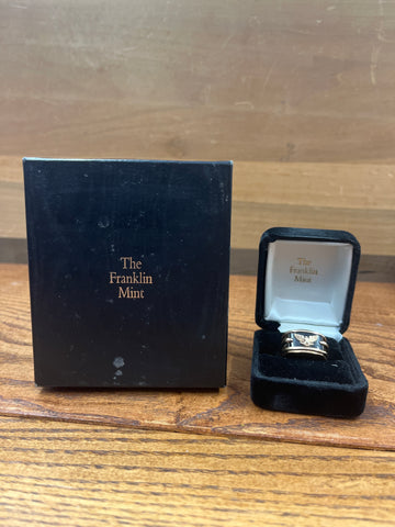 Ring: Sterling Silver, 14kt Gold Eagle over Onyx