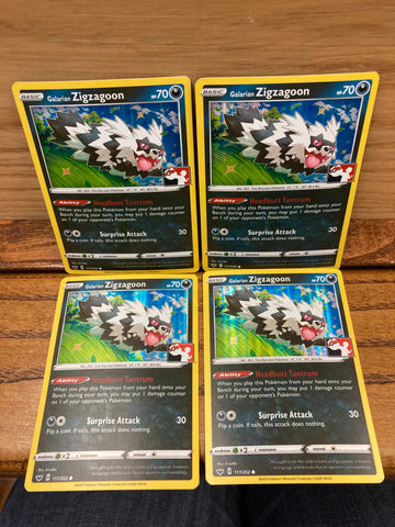 Galarian Zigzagoon(Holo)(Promo){Set of 4}