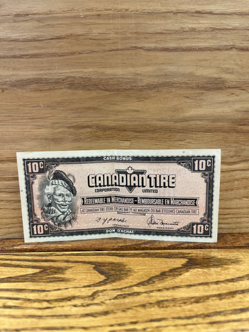 Canadian Tire Money: 10c British American Bank Note Company Limited