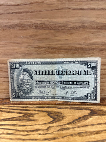 Canadian Tire Money: One Dollare $1 British American Bank Note Company Limited