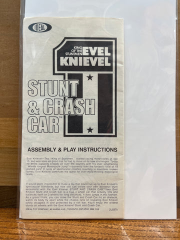 Evel Knievel  Stunt & Crash Car Instruction Manual Ideal Canada