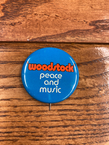 Woodstock "Peace and Music" Pinback Button