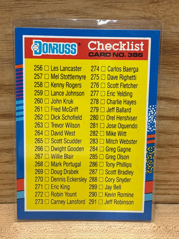 Checklist(1991) Donruss #386