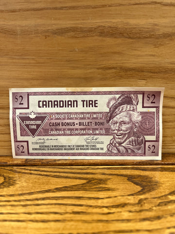 Canadian Tire Money: Two Dollar $2 2007