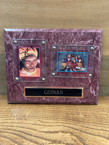 Guinan 2 Card Placard Signed by Woopi Goldberg