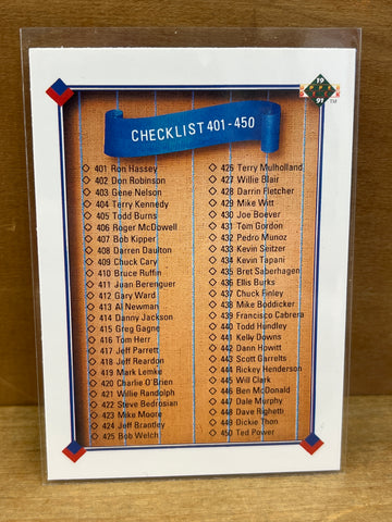 Checklist(1991)Upper Deck #500