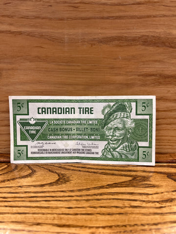 Canadian Tire Money: 5c 2009