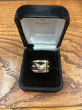 Ring: Sterling Silver, 14kt Gold Eagle over Onyx