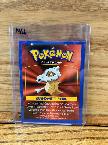 Cubone Game Tip Card