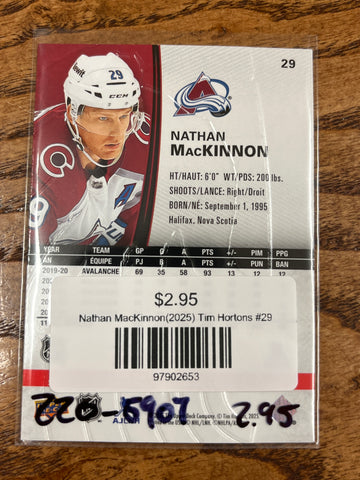 Nathan MacKinnon(2025) Tim Hortons #29