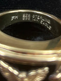 Ring: Sterling Silver, 14kt Gold Eagle over Onyx