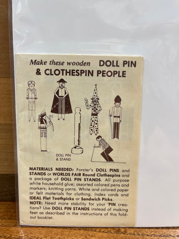 Doll Pin Wooden Clothespin People Instruction Manual Forster Mfg Co Inc
