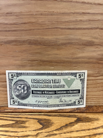 Canadian Tire Money: 5c British American Bank Note Company Limited