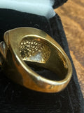 Ring: Sterling Silver, 14kt Gold Eagle over Onyx