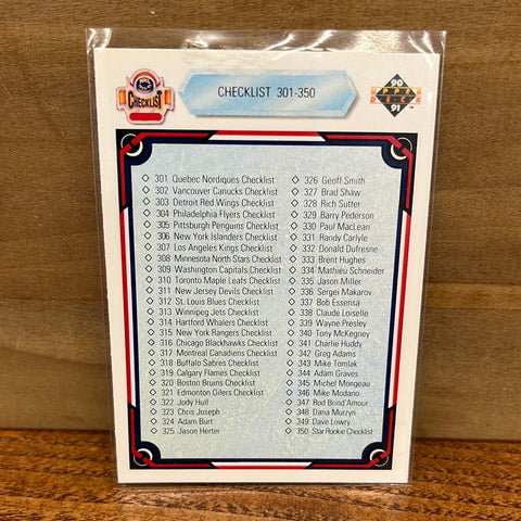 Checklist 301-350(1991) Upper Deck #400